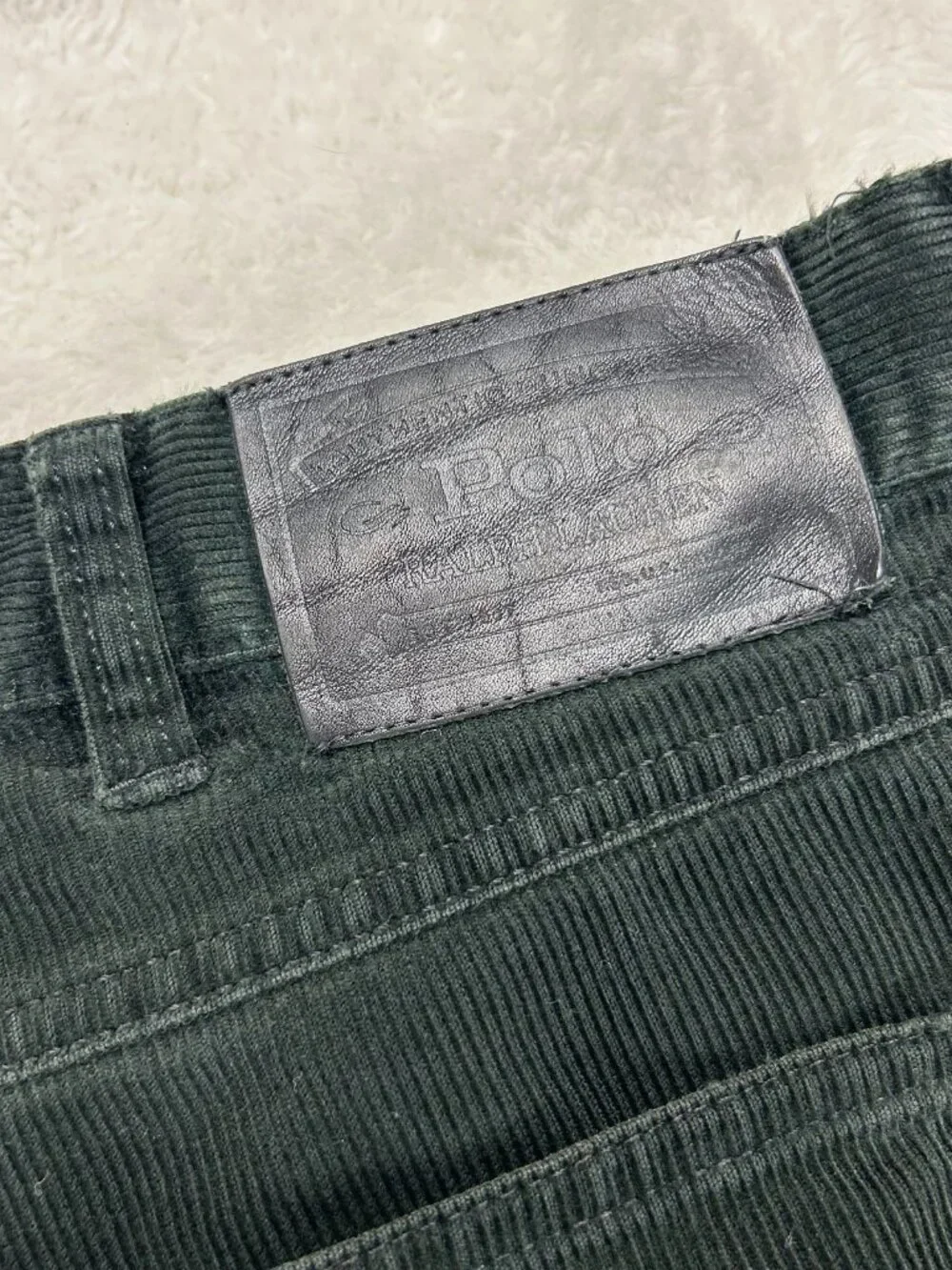 Vintage Polo By Ralph Lauren Corduroy Pants Mens 38x32 Green Straight Leg Preppy